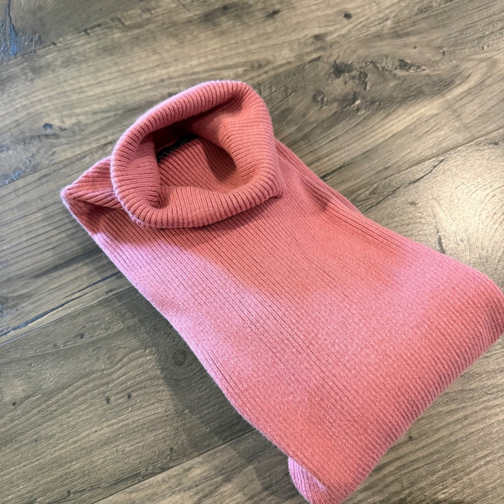 Ann Taylor Pink Ribbed Turtleneck Sweater Long Sleeve Cotton Blend Medium